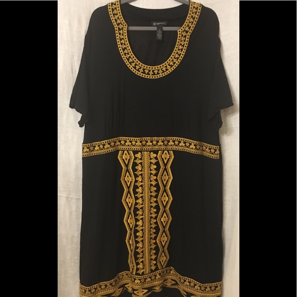 Inc black dress with gold accents size 3X